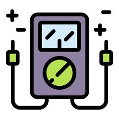 Multimeter icon. Outline multimeter vector icon color flat isolated