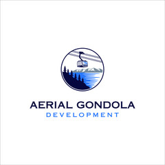 Aerial gondola logo with classic style design © Dedy Andreas