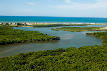 Empty beach view with no people ocean and sea