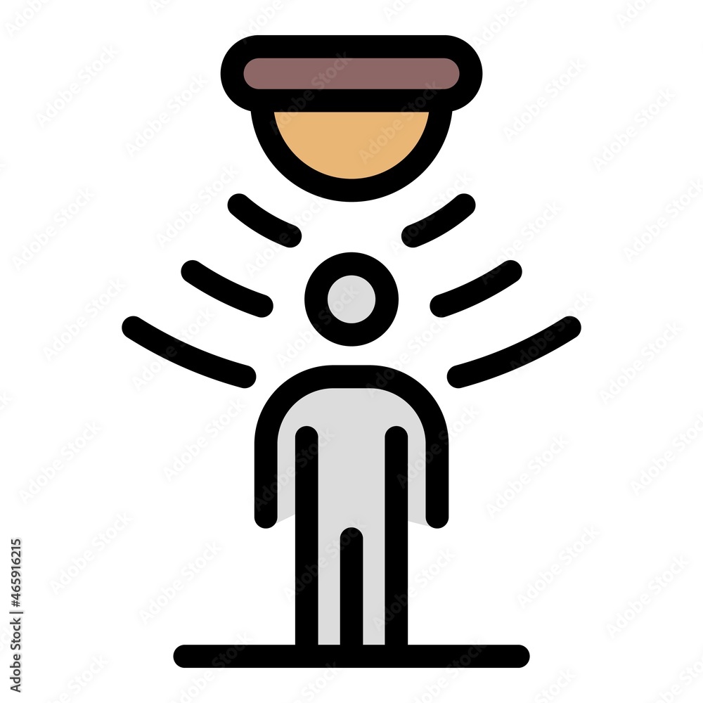 Poster motion sensor icon. outline motion sensor vector icon color flat isolated
