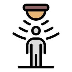 Motion sensor icon. Outline motion sensor vector icon color flat isolated