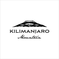 Kilimanjaro mountain logo with classic style design