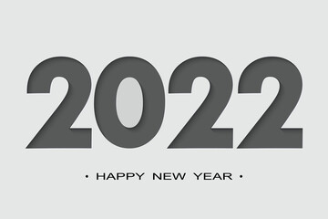Happy new year 2022 cut paper background. Vector design