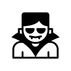 Vampire solid icon style. Vector illustration isolated on white background. Halloween event. EPS 10