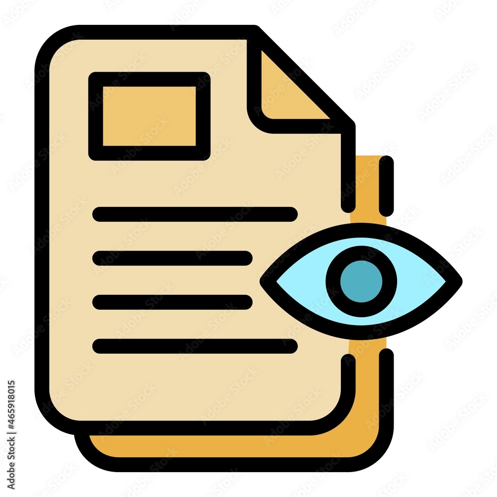 Poster inspector documents icon. outline inspector documents vector icon color flat isolated