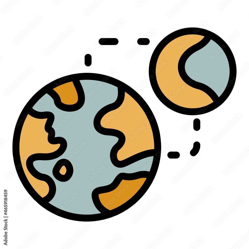 Poster global radio system icon. outline global radio system vector icon color flat isolated