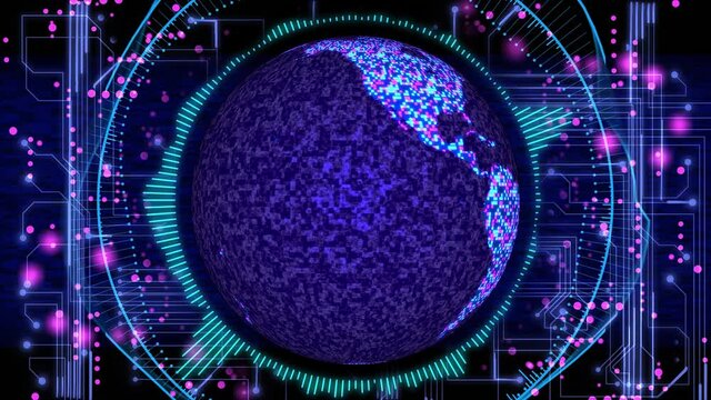 Abstract futuristic background technological Earth globe concept