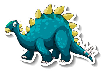 Stegosaurus dinosaur cartoon character sticker