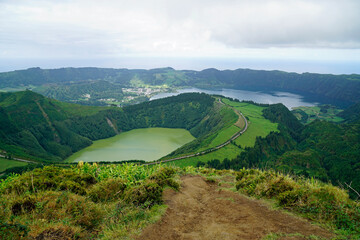 Amazing landscape on azores island sao miguel