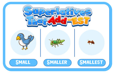 Comparative and Superlative Adjectives for word small