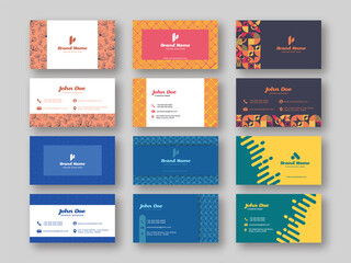 Abstract Business Or Visiting Card Set In Colorful.v