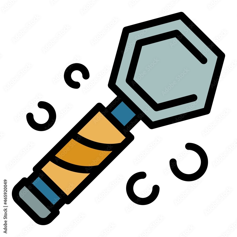 Aufkleber radio engineer magnifier icon. outline radio engineer magnifier vector icon color flat isolated