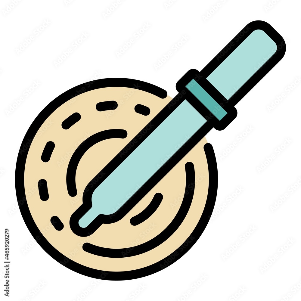 Aufkleber pipette analysisicon. outline pipette analysis vector icon color flat isolated