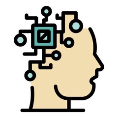 Human innovationicon. Outline human innovation vector icon color flat isolated