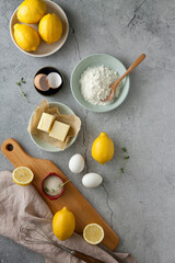 Obraz na płótnie Canvas Ingredients and Kitchen utensils for baking