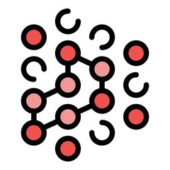 Chemical molecules icon. Outline chemical molecules vector icon color flat isolated