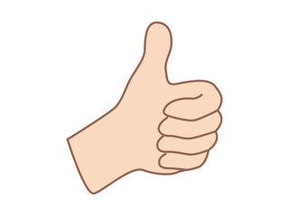 Hand gesture with a thumb. Cartoon vector illustration