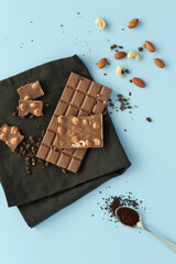 Chocolate bar and chocolate chips