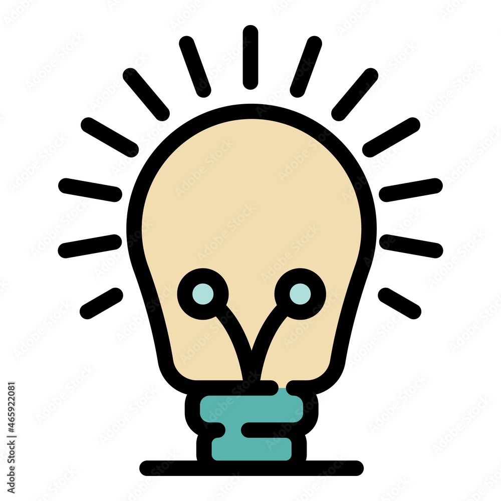 Poster idea bulb icon. outline idea bulb vector icon color flat isolated