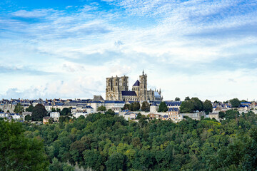 Cathedral in Laon, the medieval city and ancient capital of France