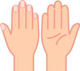 掌と手の甲のデフォルメイラスト