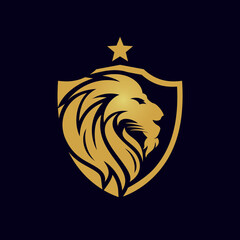 Heraldry Lion king logo Vector