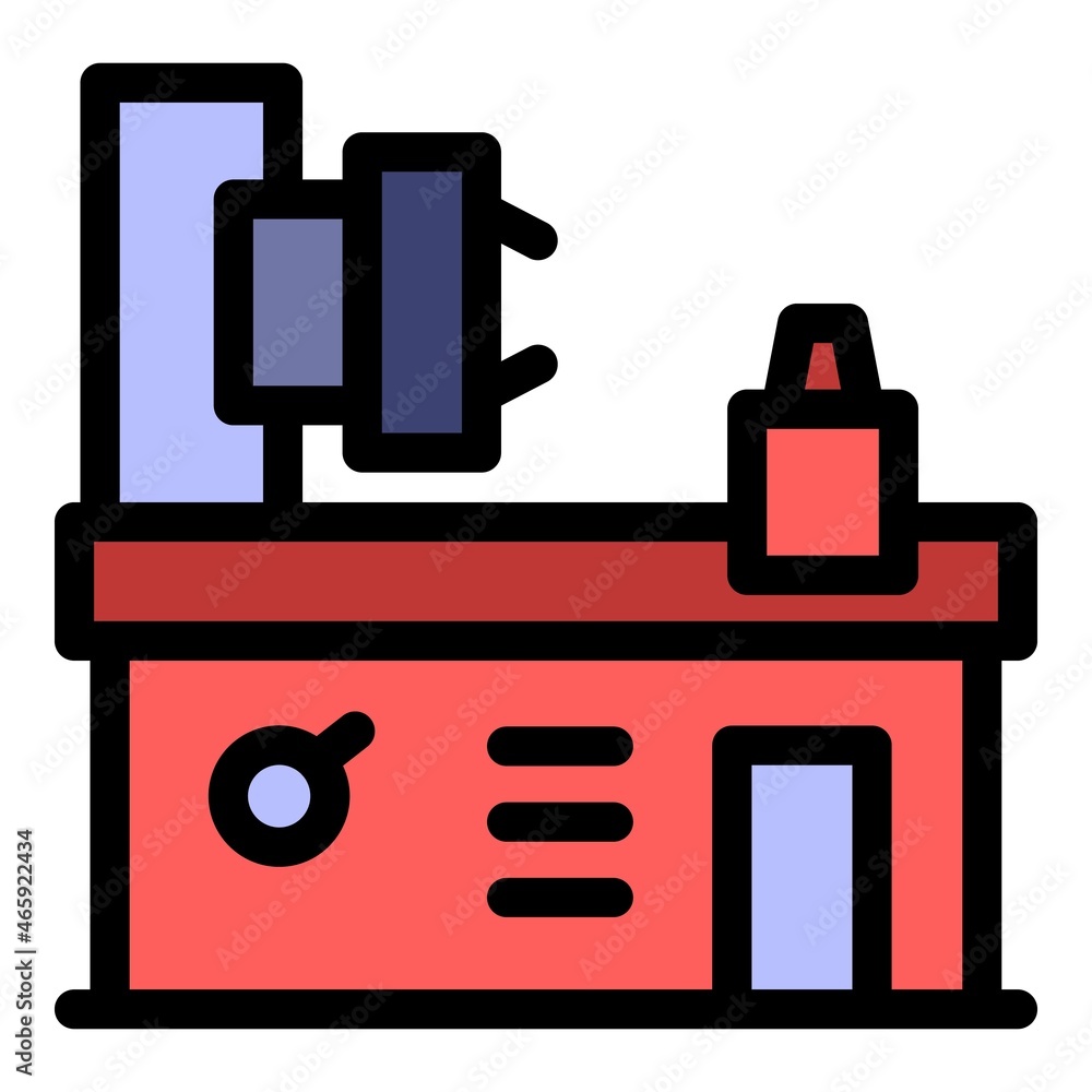 Poster cnc milling machine icon. outline cnc milling machine vector icon color flat isolated