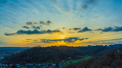 Obraz premium Sunset from Laon, the medieval city and ancient capital of France