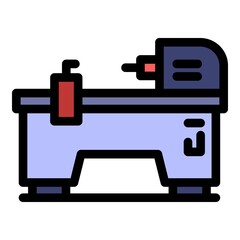Electric milling machine icon. Outline electric milling machine vector icon color flat isolated