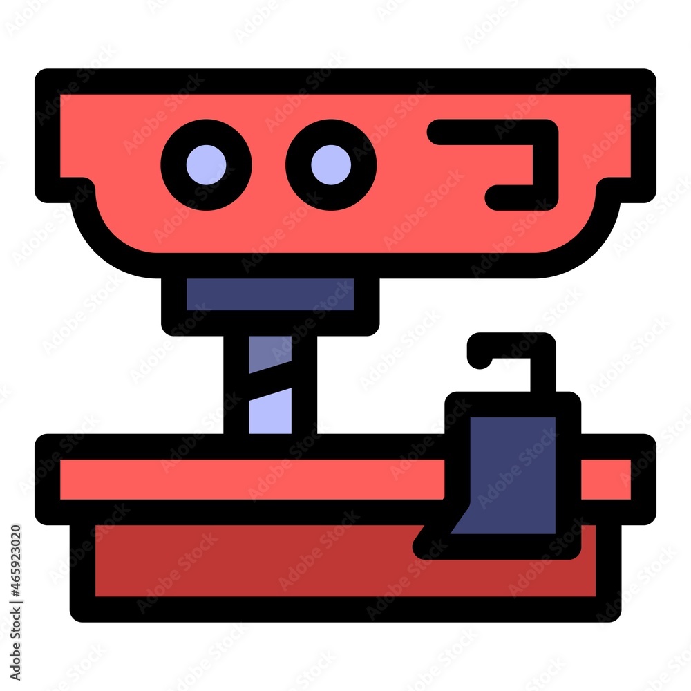 Poster automated milling machine icon. outline automated milling machine vector icon color flat isolated