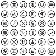 Fototapeta premium Museum Icons. Black Flat Design In Circle. Vector Illustration.