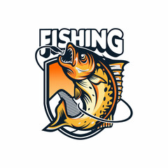 Fishing tournament logo Vector  template 