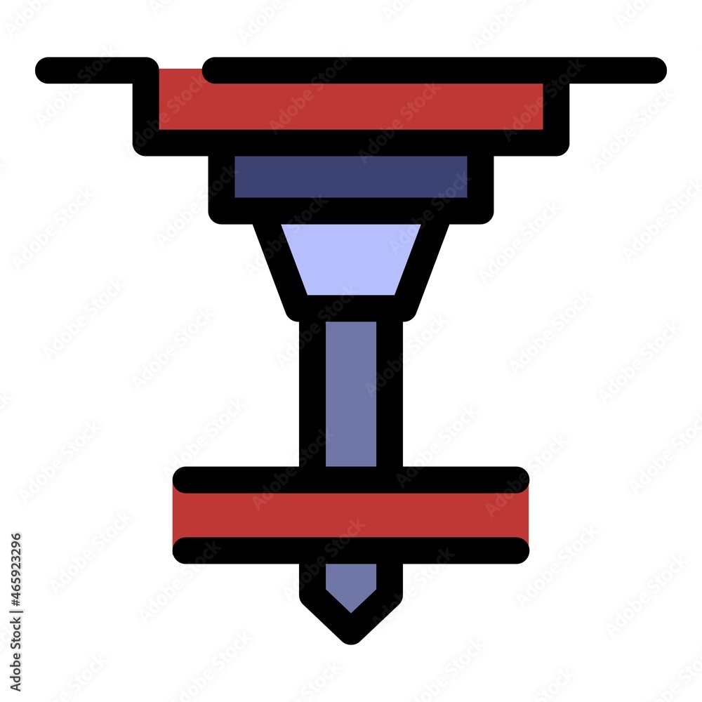Poster engineering milling machine icon. outline engineering milling machine vector icon color flat isolate