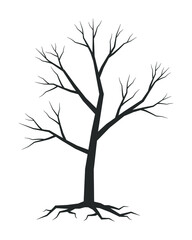 Obraz premium Tree trunk silhouette. Wood branch icon. Forest symbol. Vector illustration image.