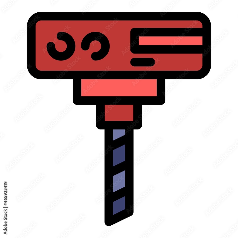 Poster grader milling machinery icon. outline grader milling machinery vector icon color flat isolated