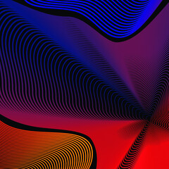 Hot tone gradient abstract wave technology background with black background digital effect corporate concept,abstract 