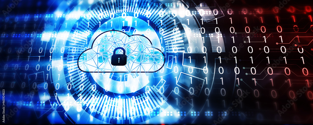 Poster cloud computing concept, cloud computing technology, internet concept background. digital illustrati