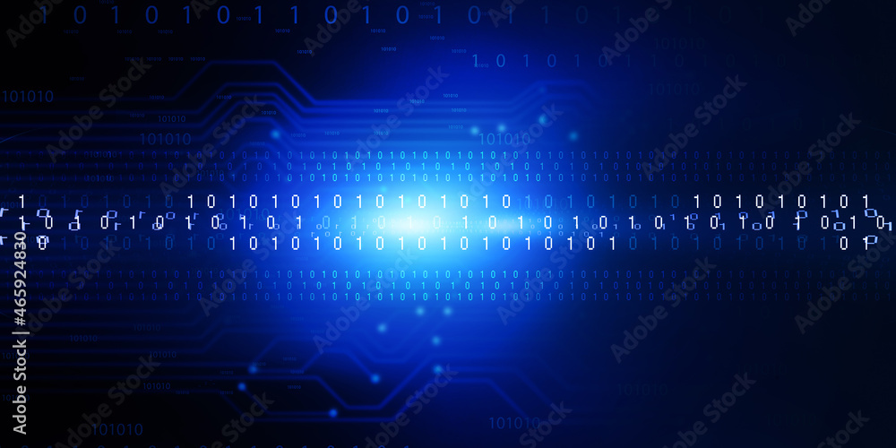 Poster futuristic binary technology. abstract technology background. 3d illustration.