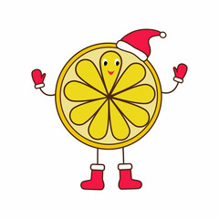 Illustration of cute cookies in Christmas mittens, boots and hat in doodle style. Vector illustration for decorating cards, posters, banners, printing on fabric, paper.