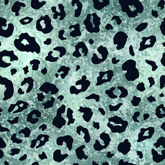 Vector trendy green gold leopard skin abstract seamless pattern. Abstract Wild animal cheetah spots green metallic foil texture for fashion print design, wrapping, digital paper, wallpaper, background