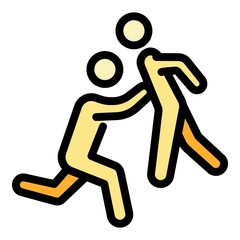 Greco-roman wrestling battle icon. Outline greco-roman wrestling battle vector icon color flat isolated