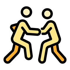 Greco-roman wrestling amateur icon. Outline greco-roman wrestling amateur vector icon color flat isolated