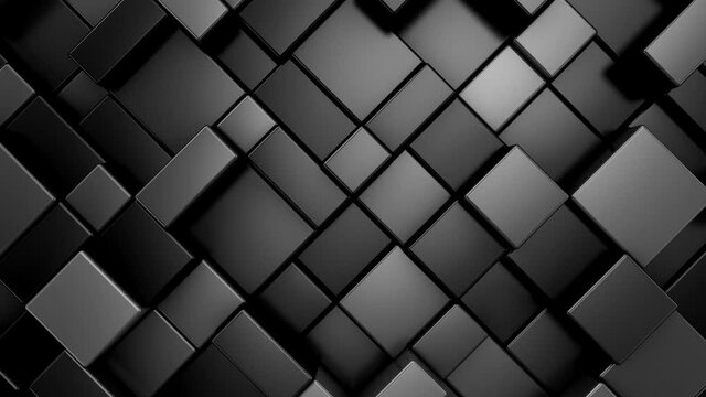 Background of Animated Cubes. Abstract motion, loop, two color, 3d rendering, 4k resolution

