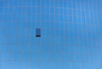 Glass facade of a modern office building