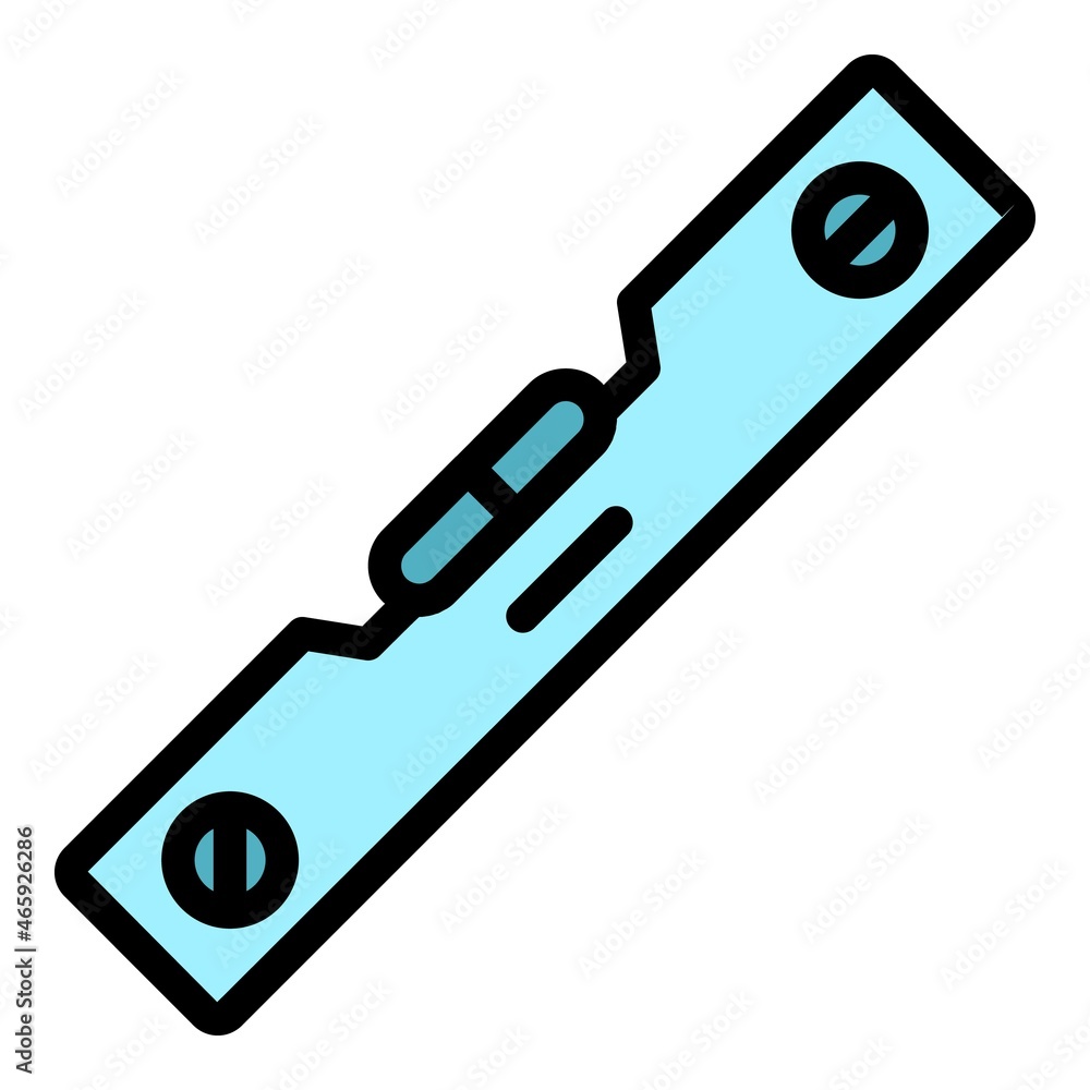 Poster level tool icon. outline level tool vector icon color flat isolated