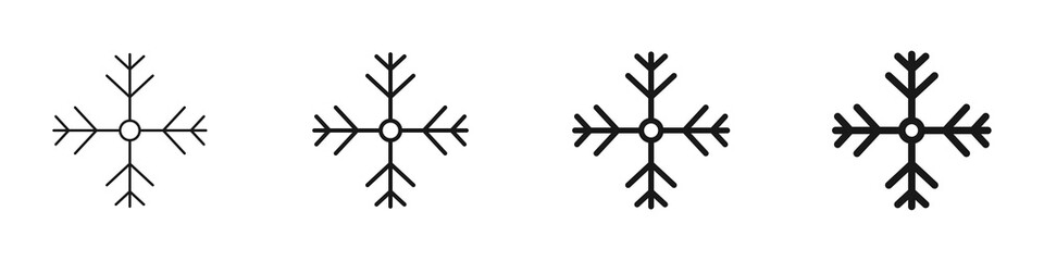 Snowflakes icons set. Winter or Christmas decoration elements. Vector illustration