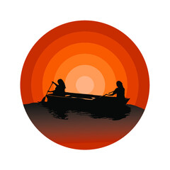 silhouette of a fisherman