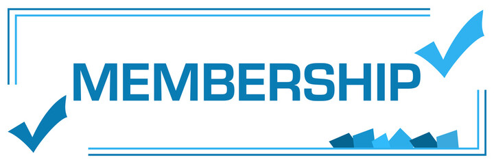 Membership Blue Borders Tick Marks Corner Horizontal 