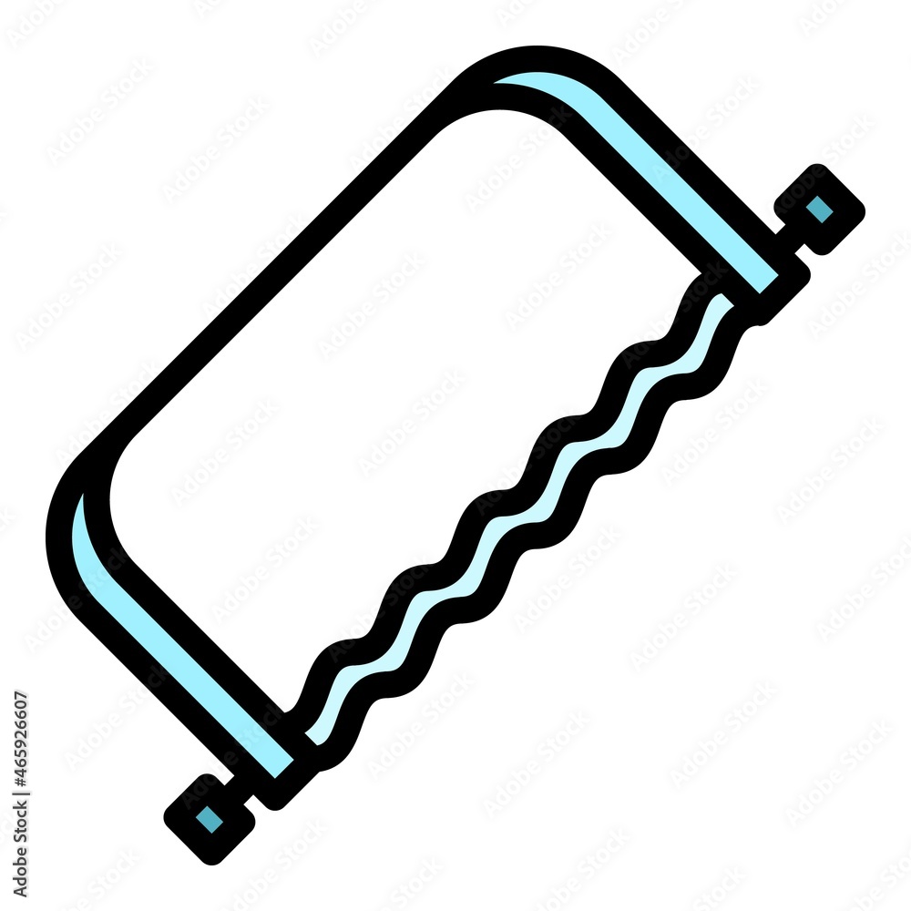 Poster hacksaw icon. outline hacksaw vector icon color flat isolated
