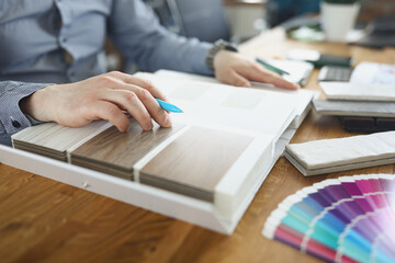 Talented design studio worker in office